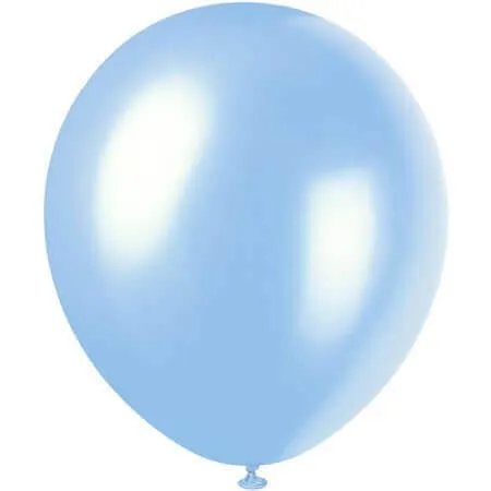 12" Powder Blue Pearlized Latex Balloons (8ct)