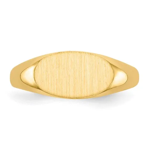 14k 6.5x11.5mm Closed Back Oval Top Signet Ring