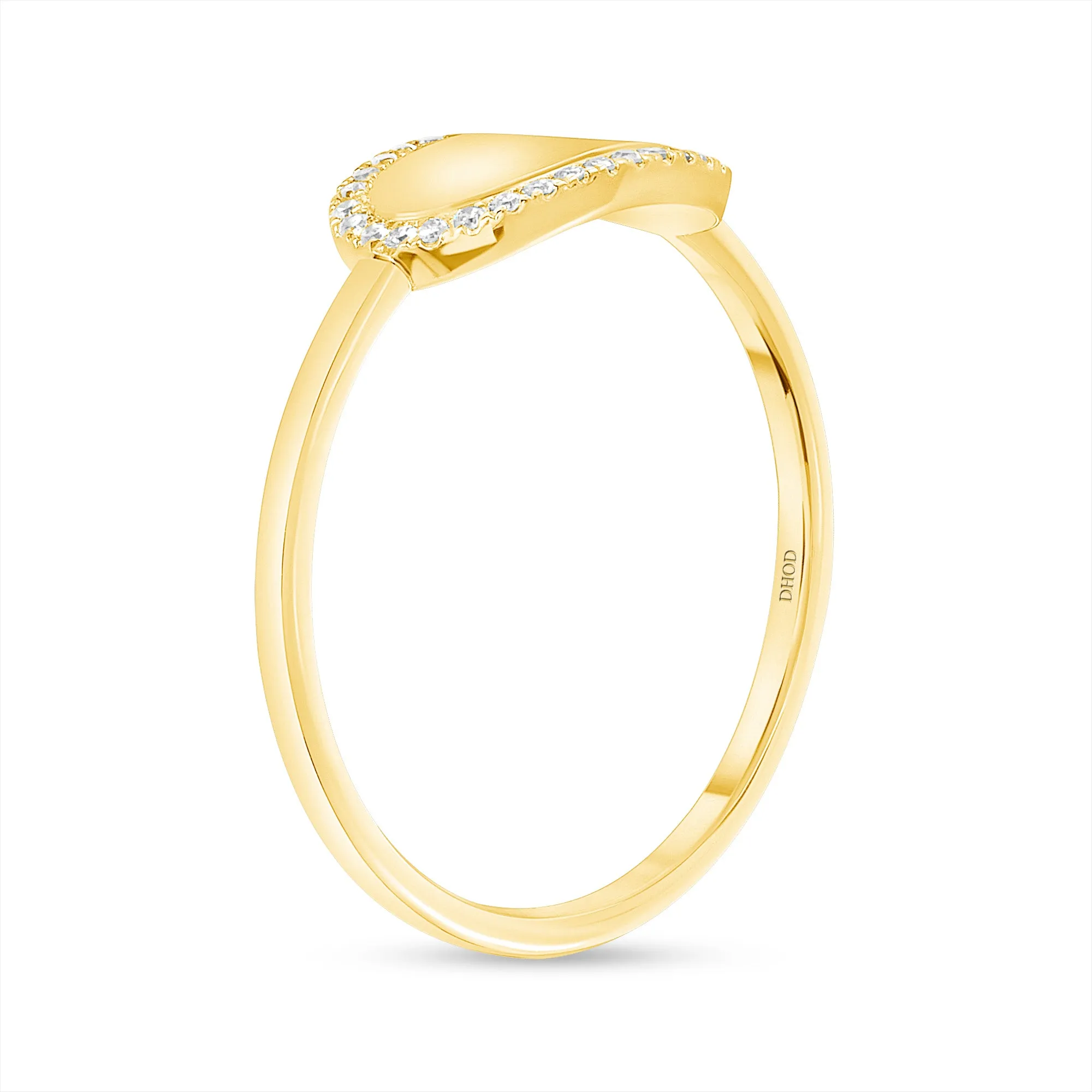 14K Gold Diamond Personalized Oval ID Ring