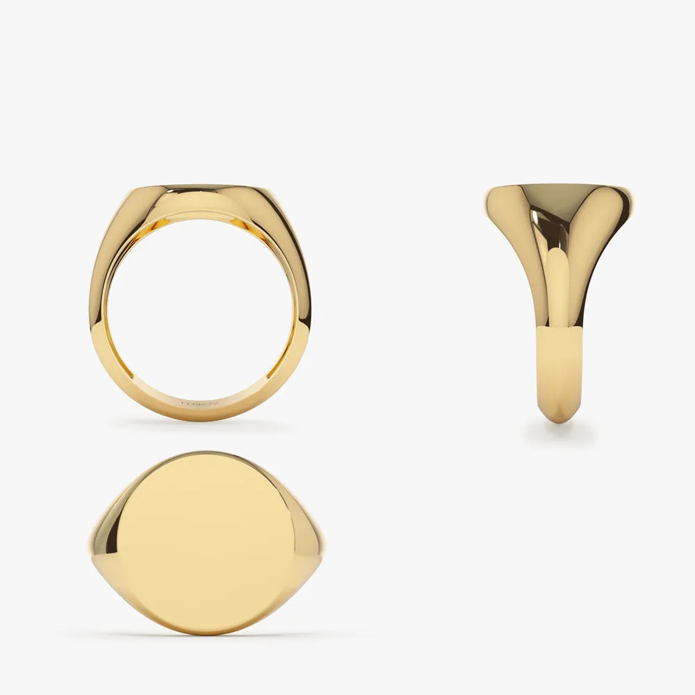 14k Gold Engravable Signet Ring