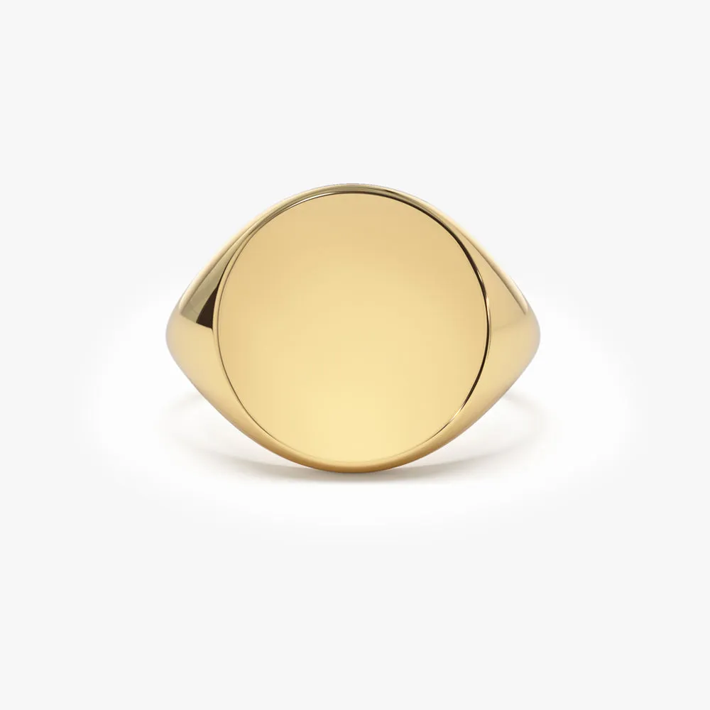 14k Gold Engravable Signet Ring