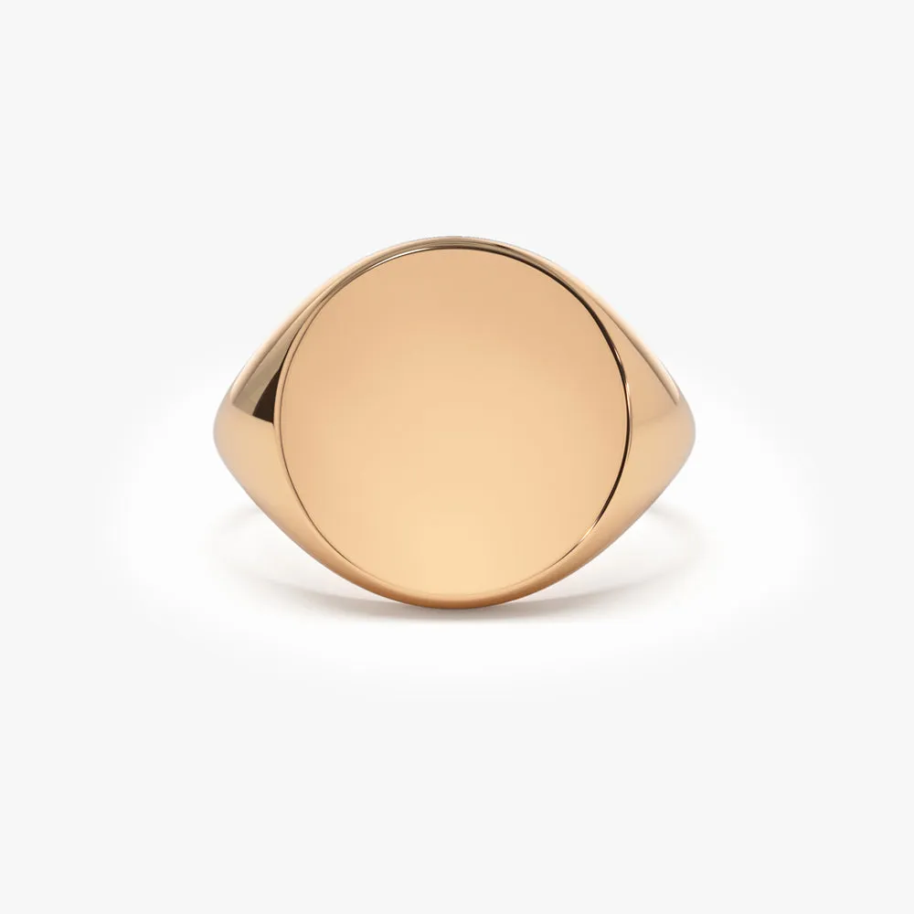 14k Gold Engravable Signet Ring