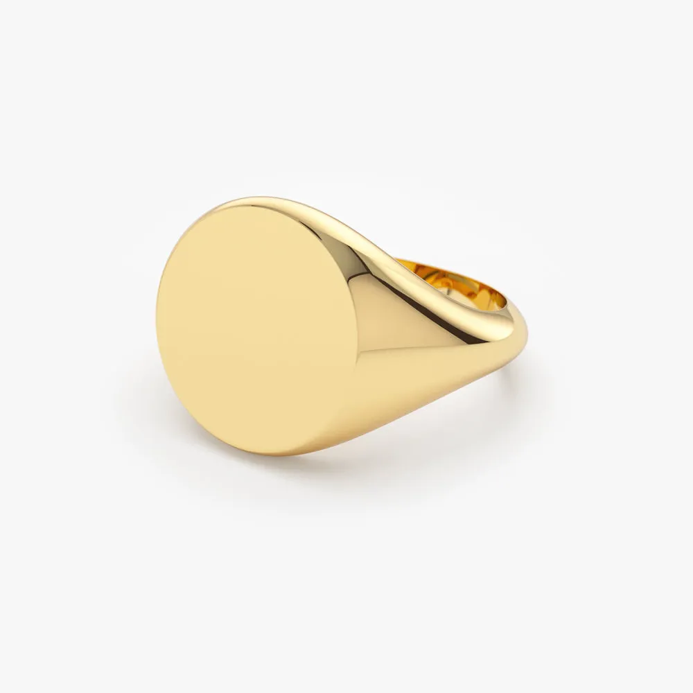 14k Gold Engravable Signet Ring