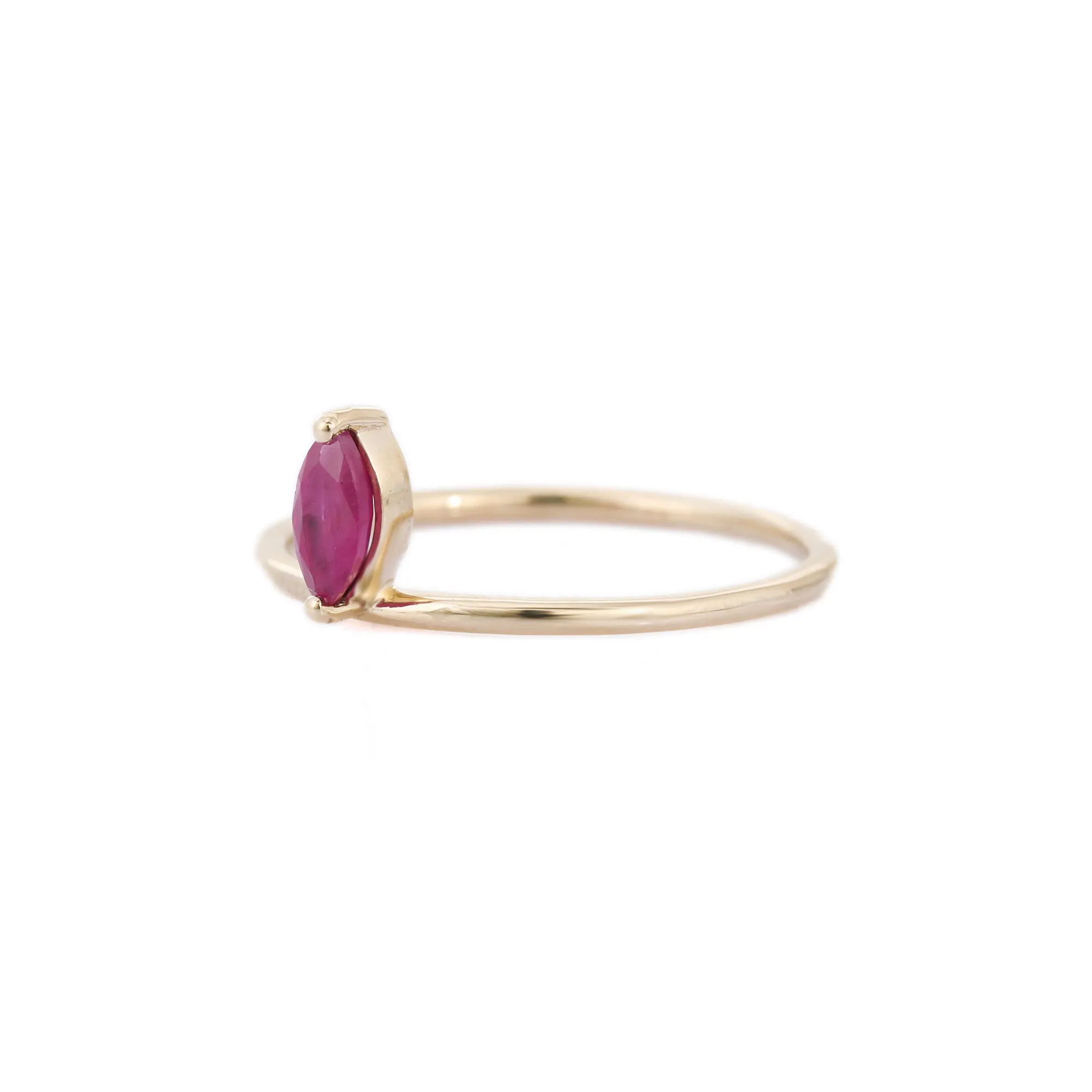 14K Gold Floating Ruby Ring