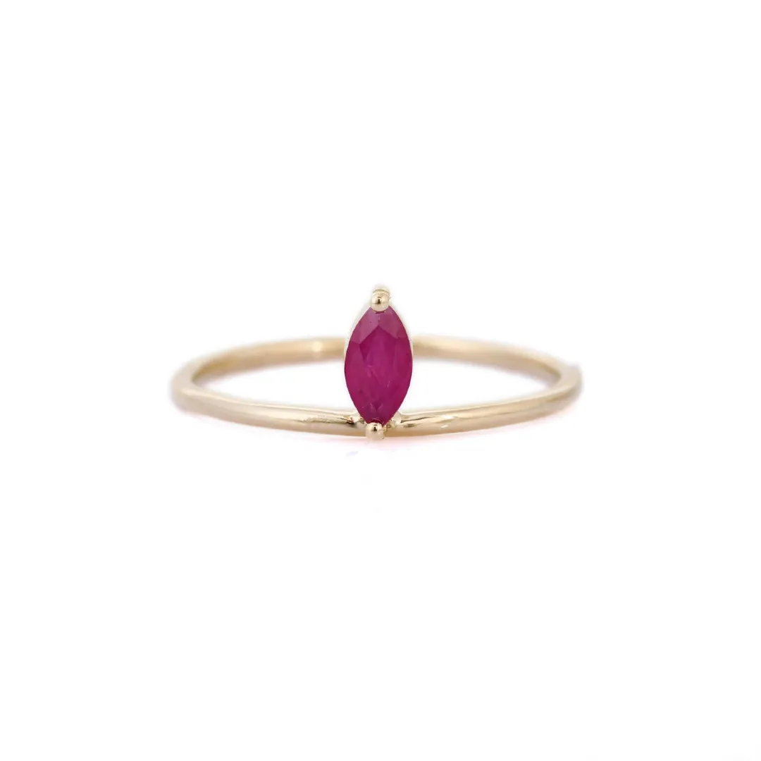 14K Gold Floating Ruby Ring