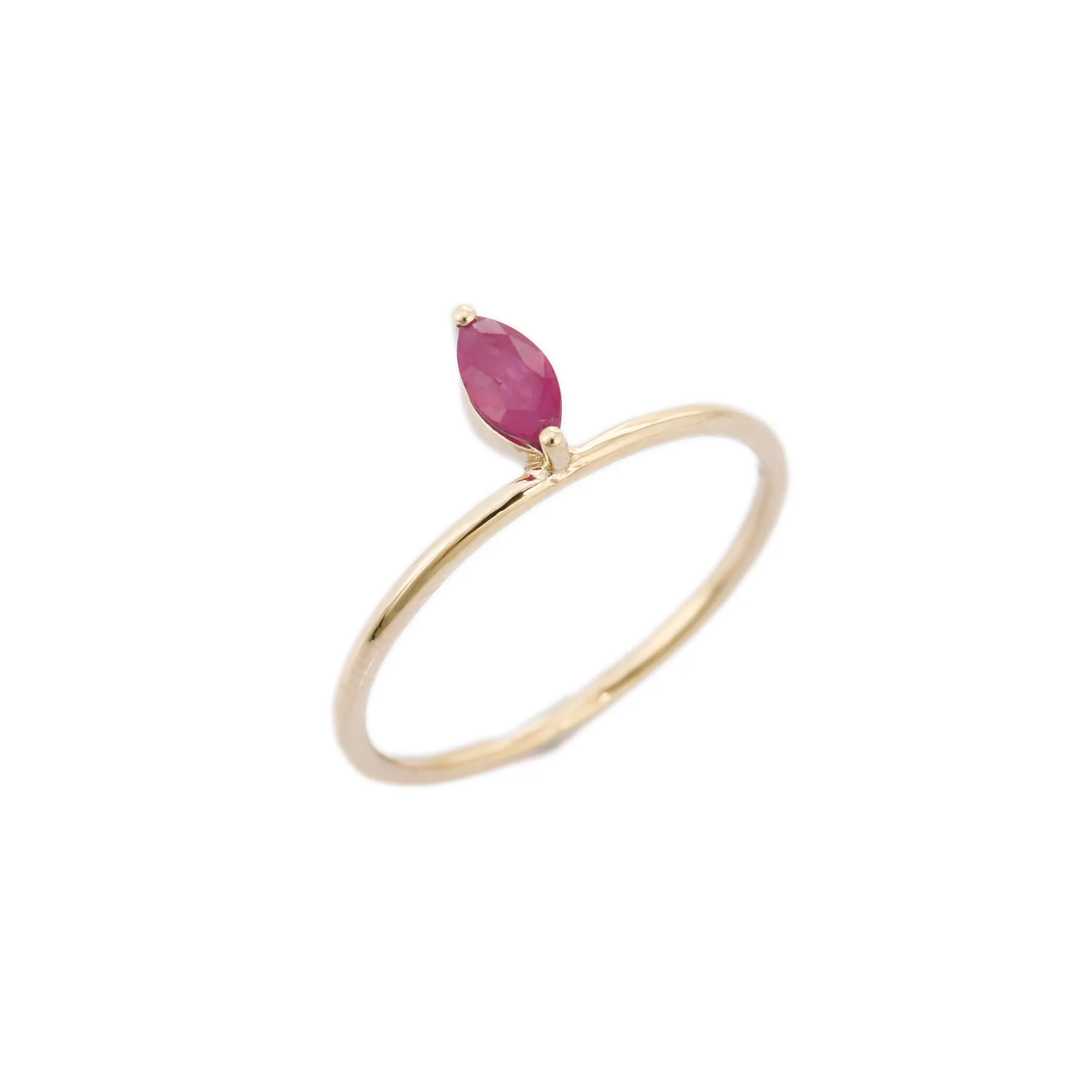 14K Gold Floating Ruby Ring