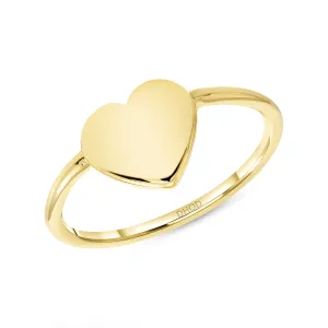 14K Gold Heart ID Ring