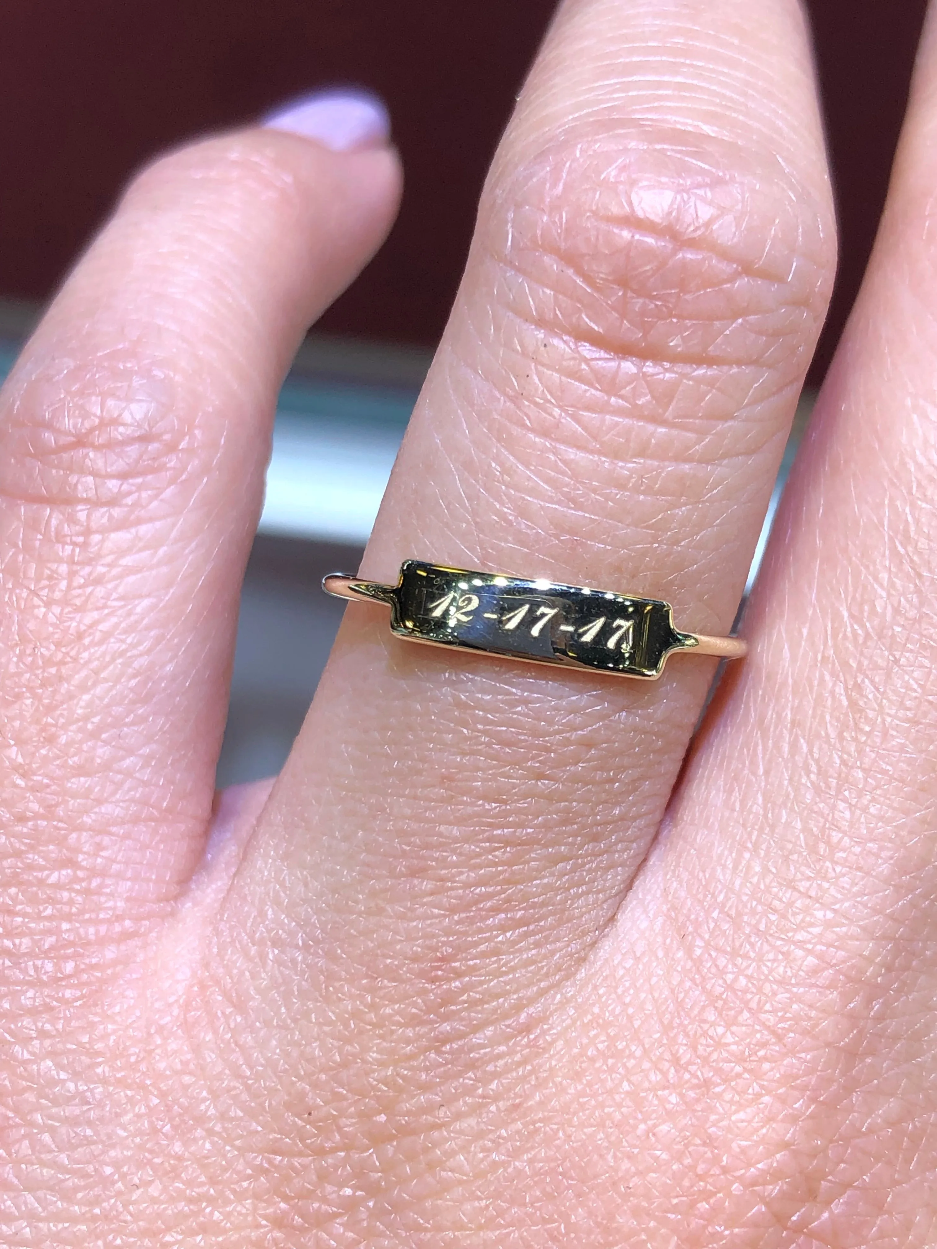 14K Gold Personalized ID Ring