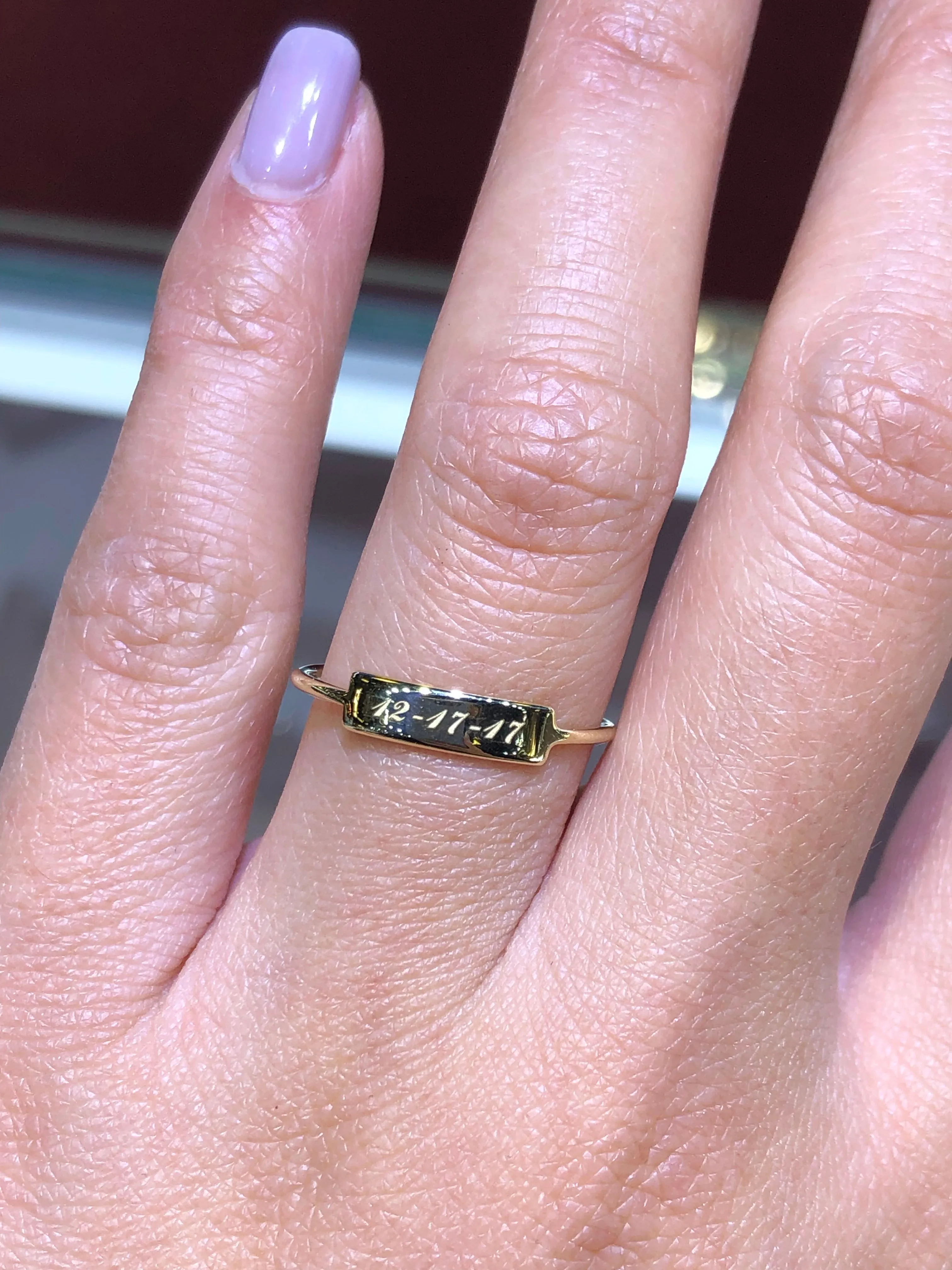 14K Gold Personalized ID Ring