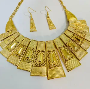 2pcs Bridal Dubai Gold Color Zirconia Full Jewelry Sets For Women S3931873