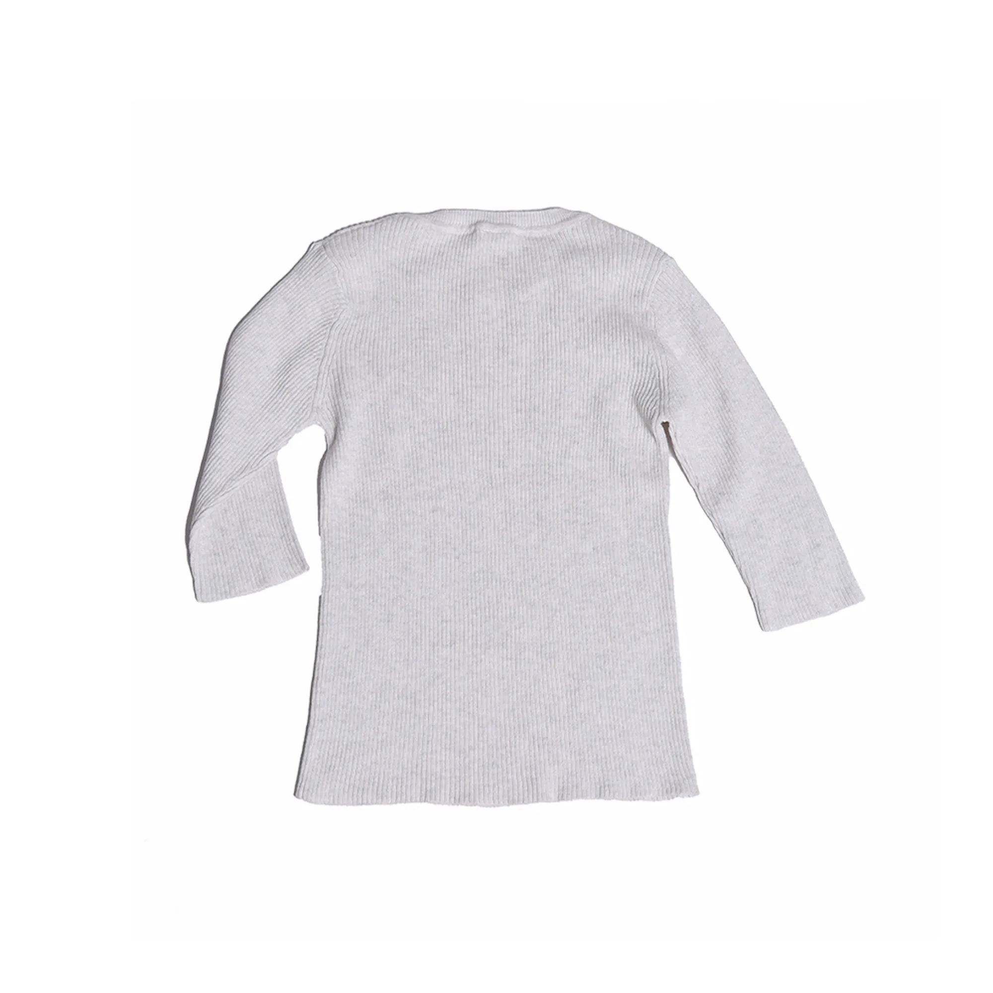 3/4 SLEEVE RIBBED CREW NECK