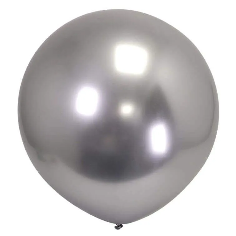 36" Reflective Chrome Silver Latex Balloon (1ct)