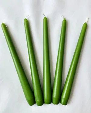 Aesthetics Scented Soy Wax Long Taper Candles | Handmade Designer Candle | Color: Green | Fragrance: Green Apple | Home Decor, Aromatherapy, Birthday, Diwali, Christmas, Office, (Pack of 4)