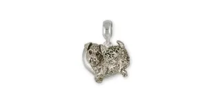 Airedale Terrier Angel Charm Slide Jewelry Sterling Silver Handmade Dog Charm Slide AR2-APNS