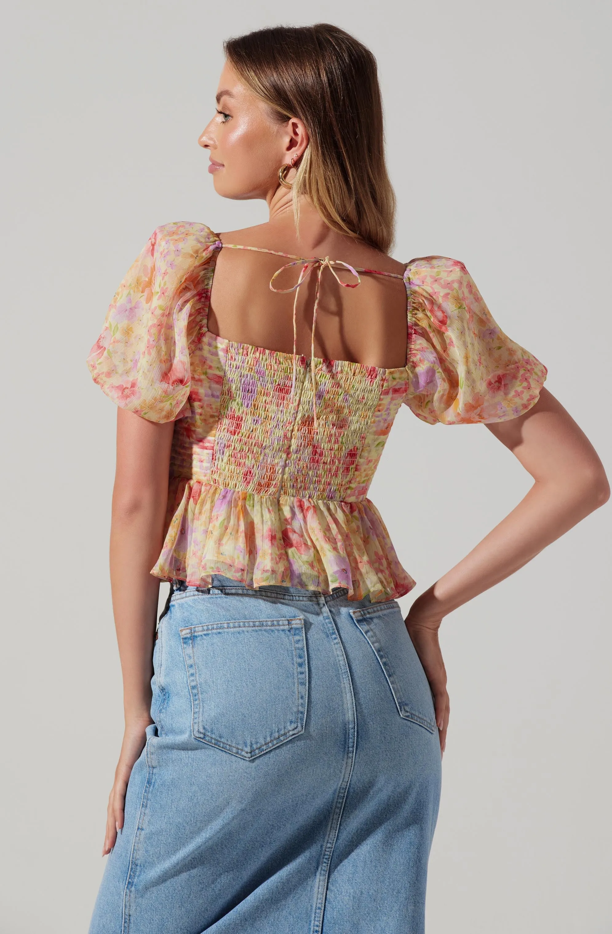 Arlet Puff Sleeve Floral Top