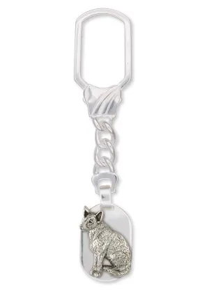 Australian Cattle Dog Key Ring Jewelry Sterling Silver Handmade Dog Key Ring ACD1-KE