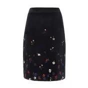 Autumn Placement Printed Velvet A-Line Skirt