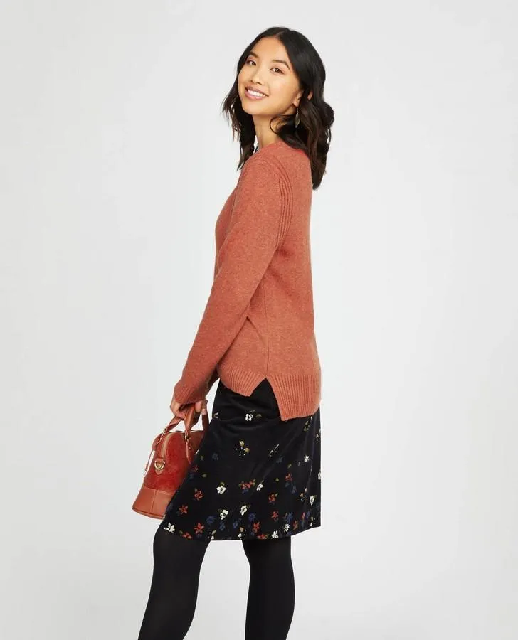 Autumn Placement Printed Velvet A-Line Skirt