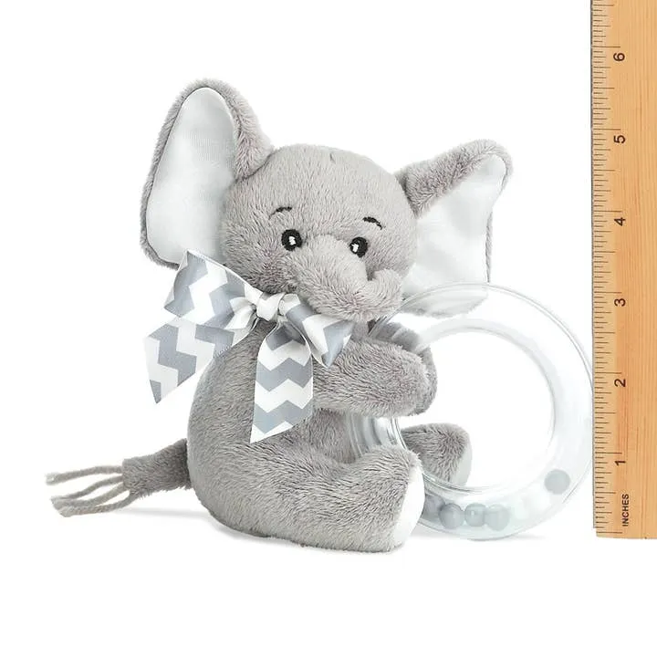 Bearington Collection Lil' Spout Gray Elephant Shaker Rattle