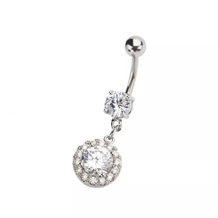 Belly Ring -Clear Sunburst