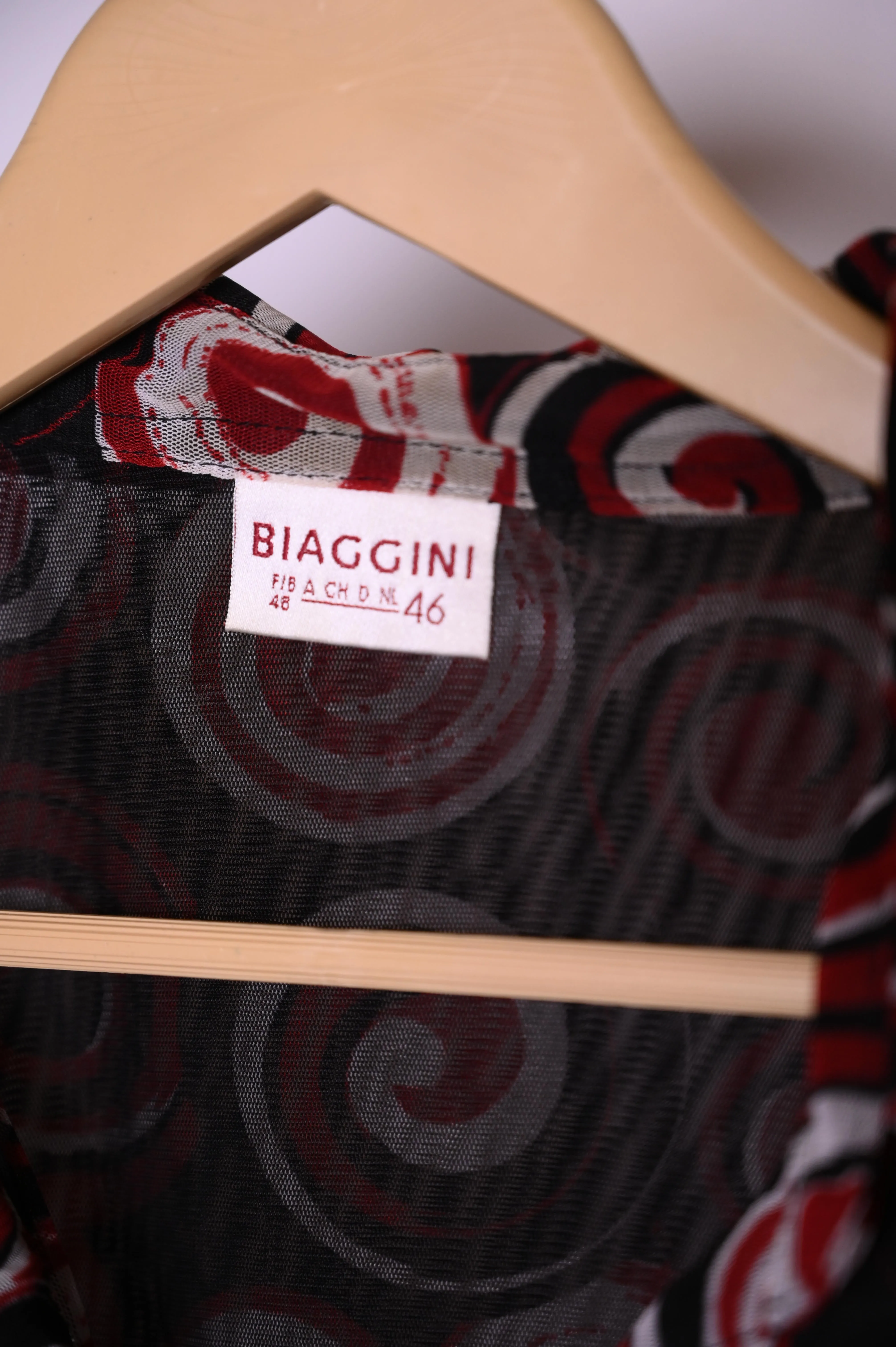 Biaggini Black & Red Spirals Blouse