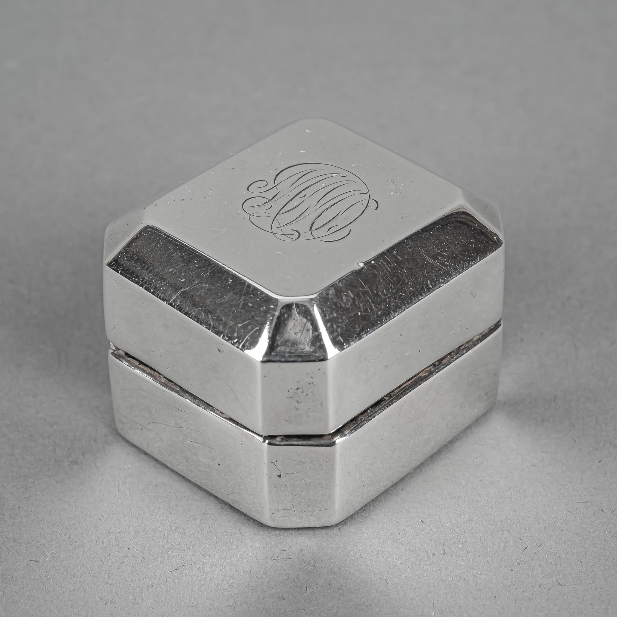 BIRKS Vintage Sterling Silver Rectangular Ring Box - Monogrammed