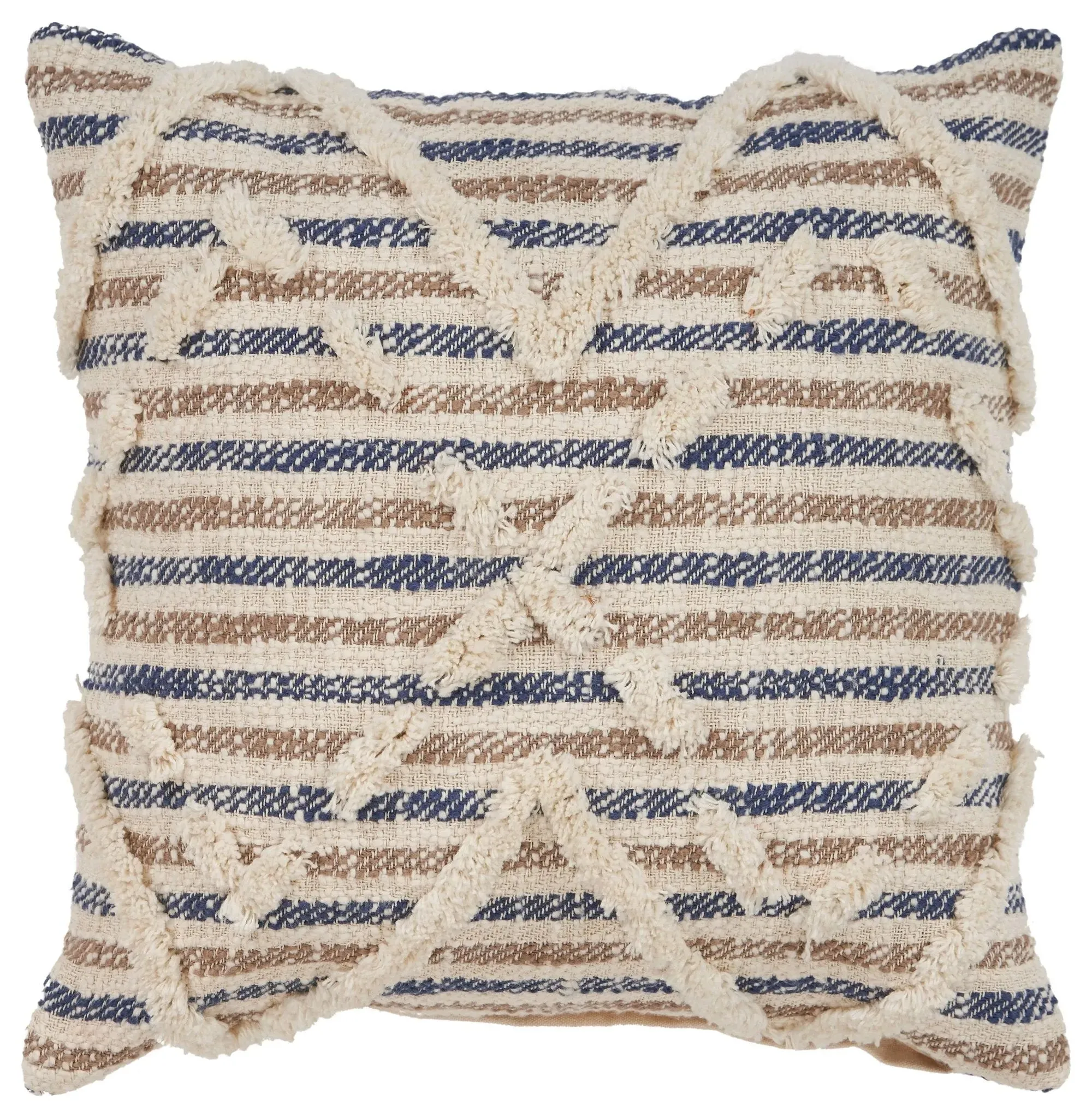 Blue Textured Stripe  LR07344 Throw Pillow