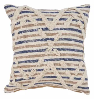 Blue Textured Stripe  LR07344 Throw Pillow