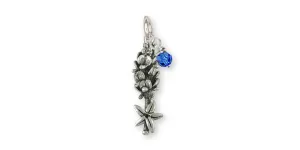 Bluebonnet Charm Jewelry Sterling Silver Handmade Flower Charm BB9-SC