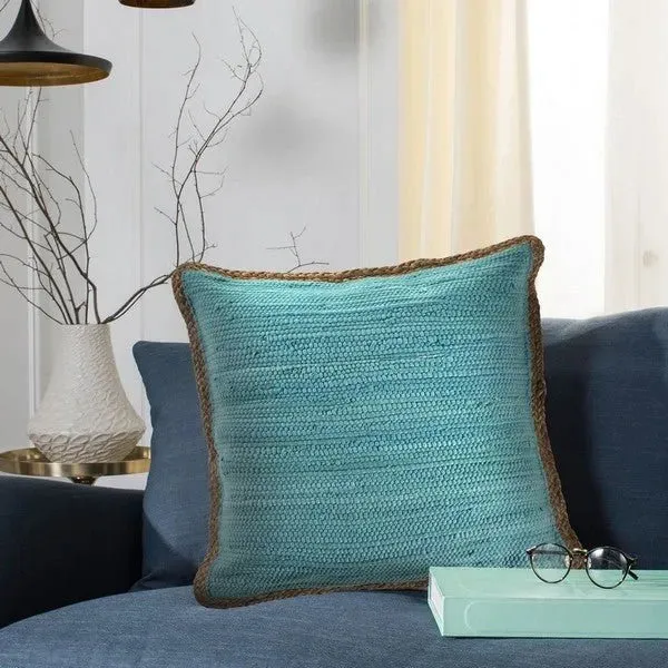 Bordered Blue Turquoise  LR04648 Throw Pillow