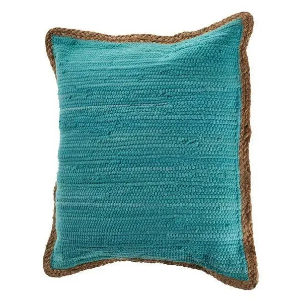 Bordered Blue Turquoise  LR04648 Throw Pillow