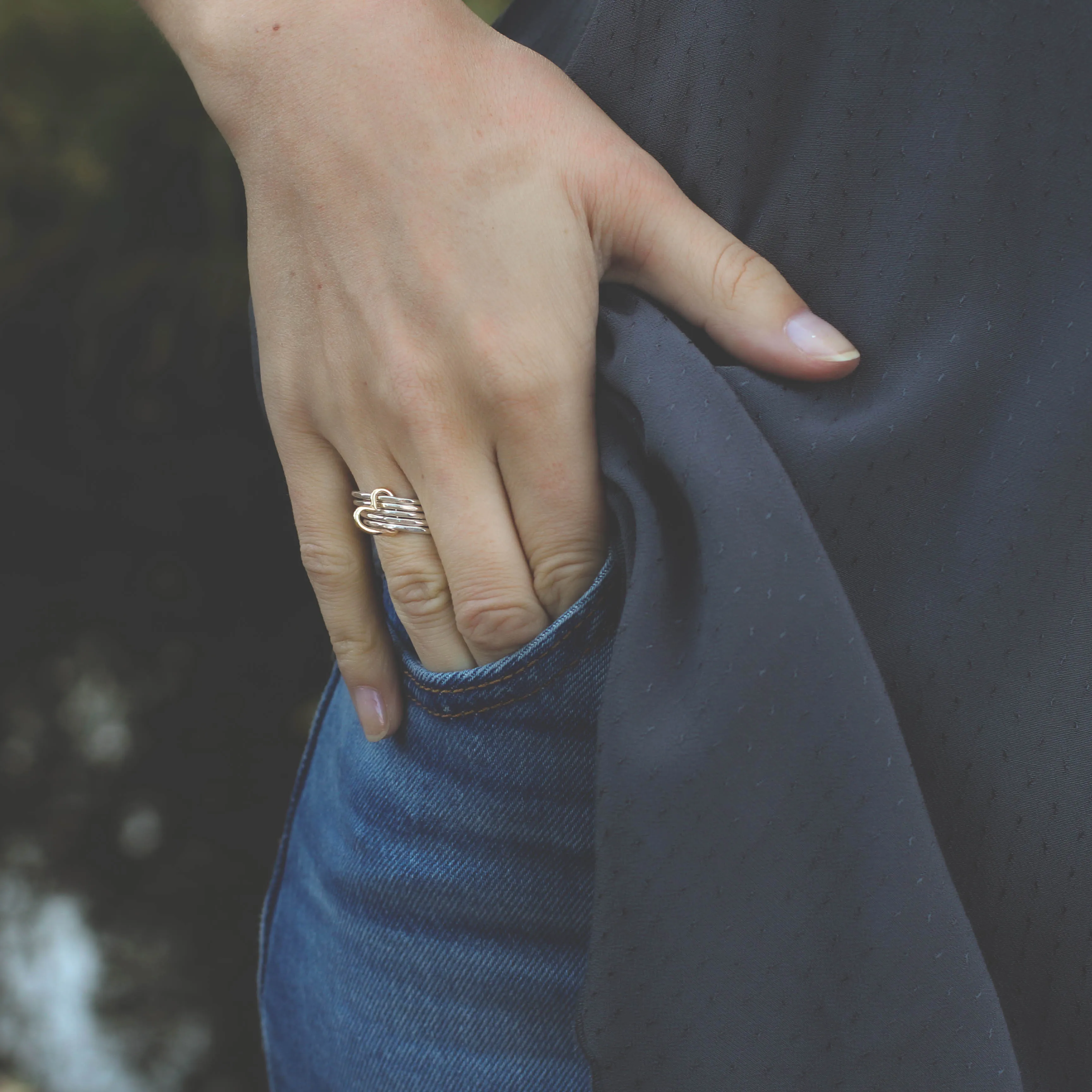 Bound By Love dainty stacking ring set