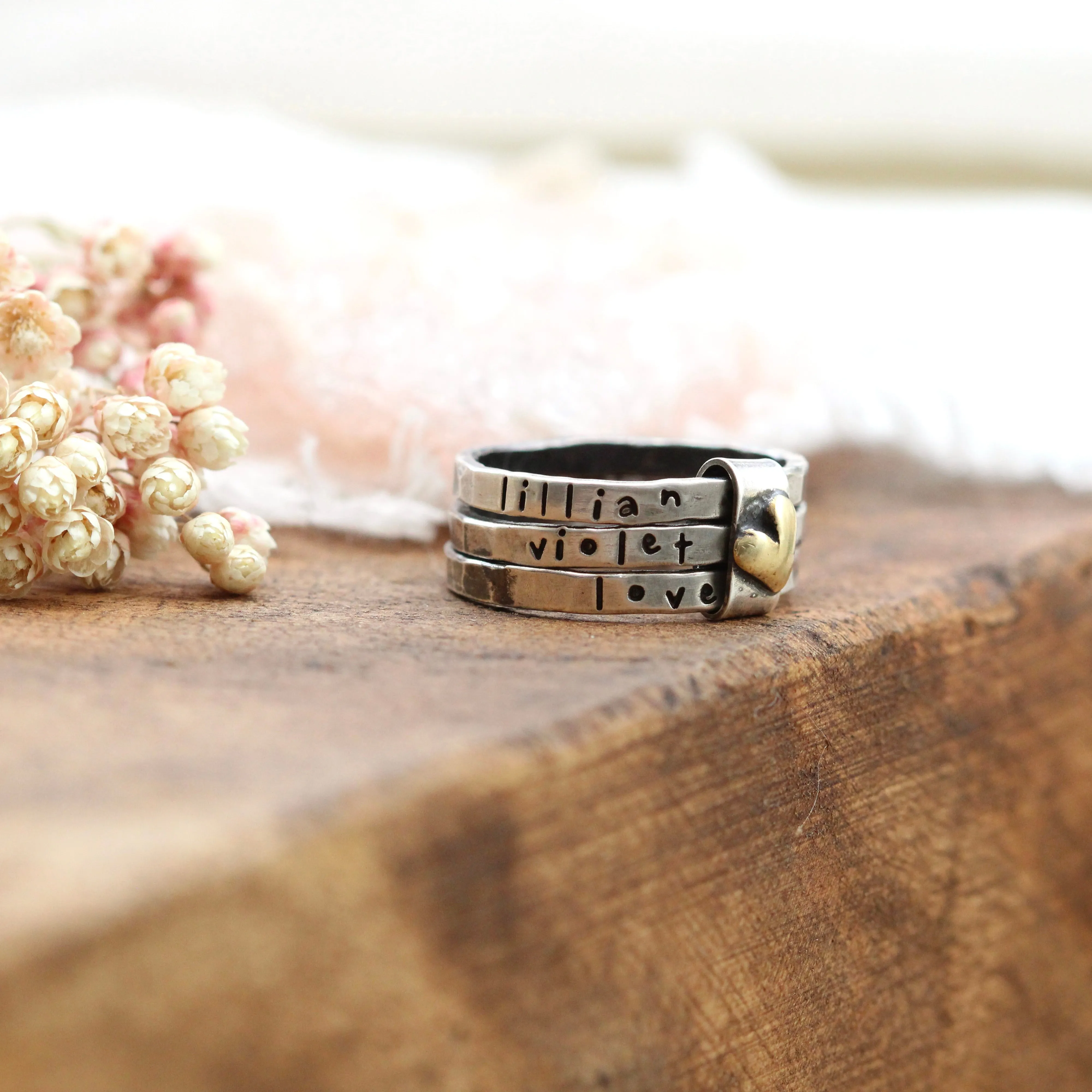 Bound by love personalized rings