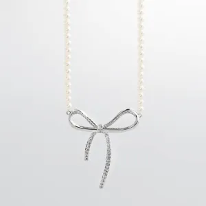 Bow Tie Silver Necklace J14