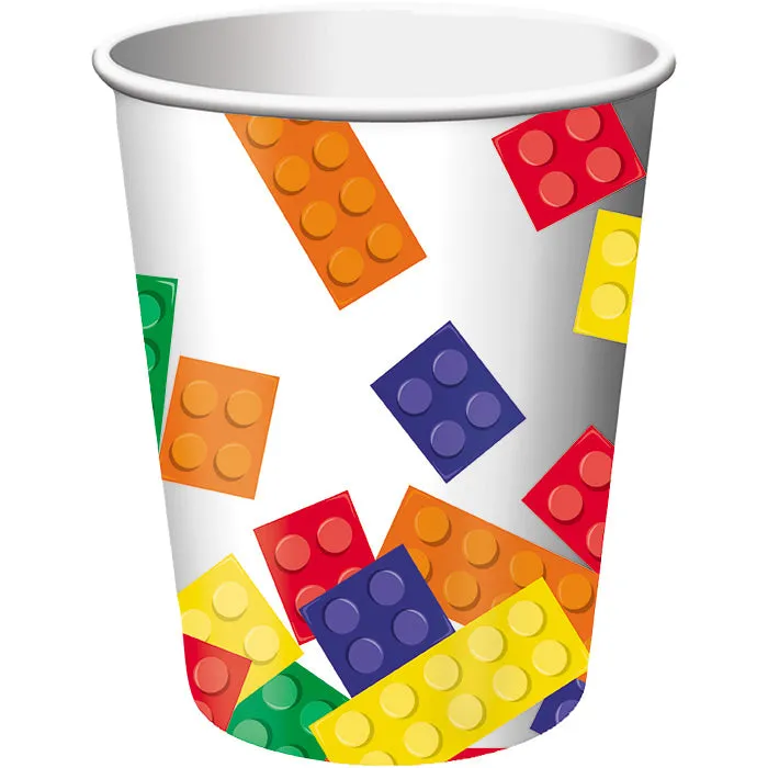 Bulk Pack of 16 Block Party Hot/Cold Paper Cups 9 Oz