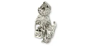 Cairn Terrier Brooch Pin Jewelry Sterling Silver Handmade Dog Brooch Pin CNDW105-BR