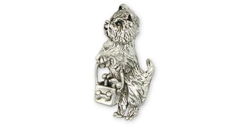 Cairn Terrier Brooch Pin Jewelry Sterling Silver Handmade Dog Brooch Pin CNDW105-BR