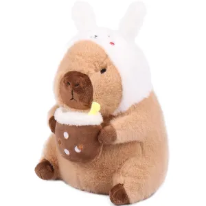 Capybara Wearing Bunny Hat Plush Toy