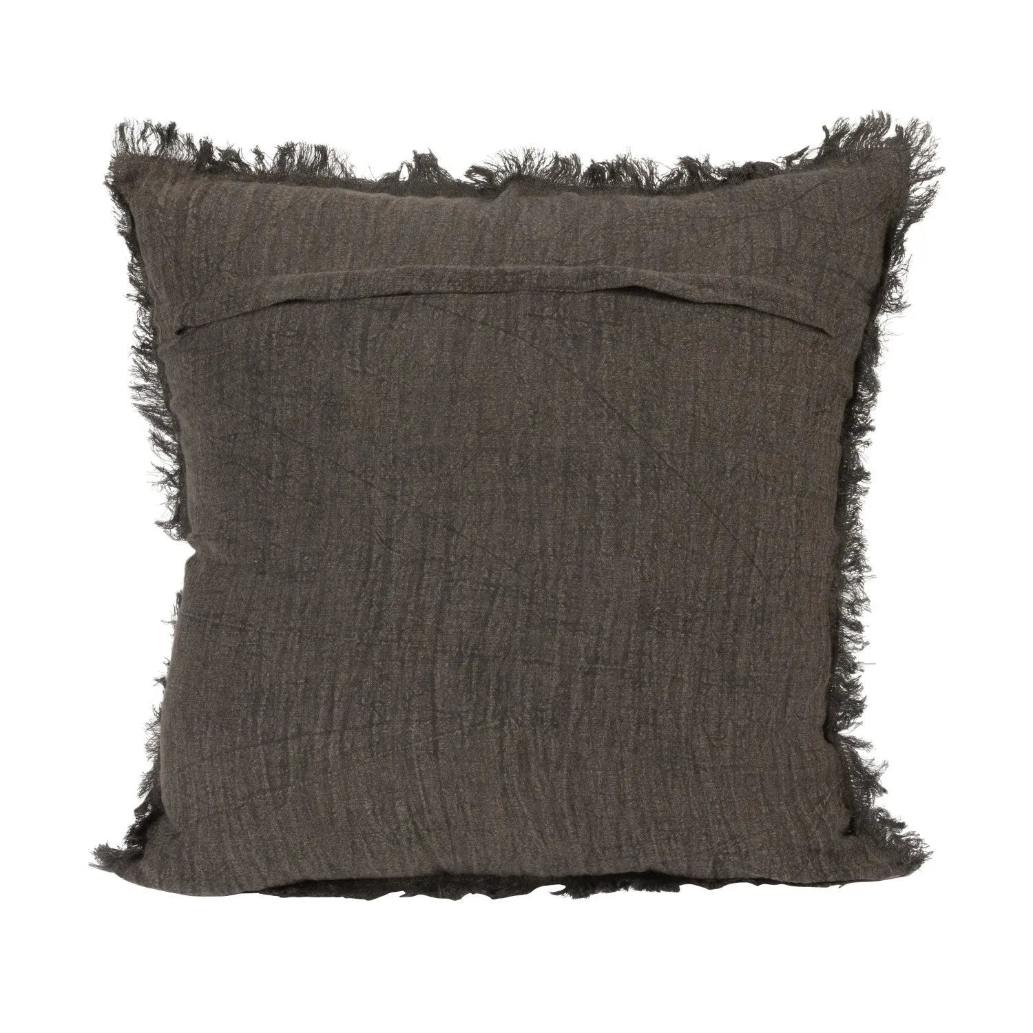 Charcoal Square Stonewashed Linen Pillow