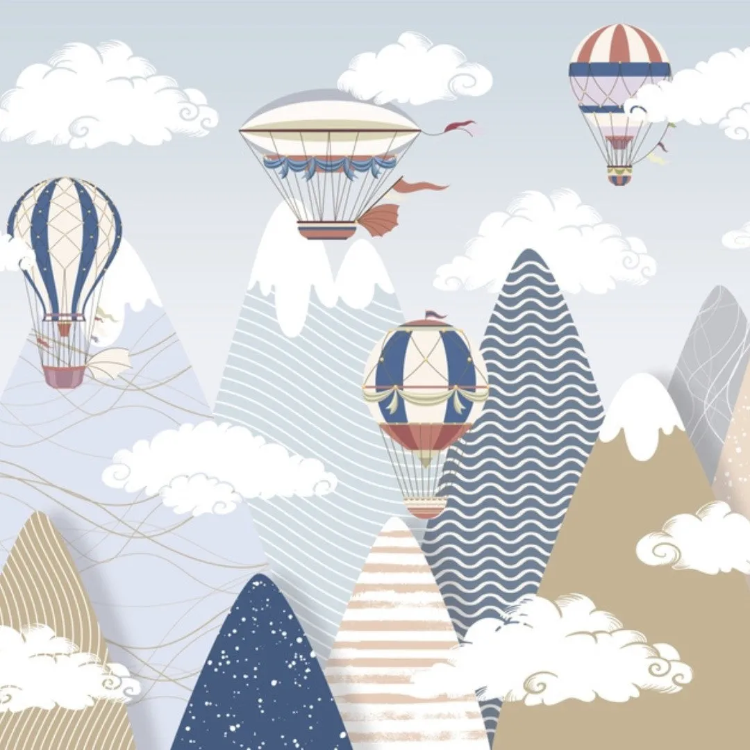 Charming Mountains and Balloons, Kids wallpaper