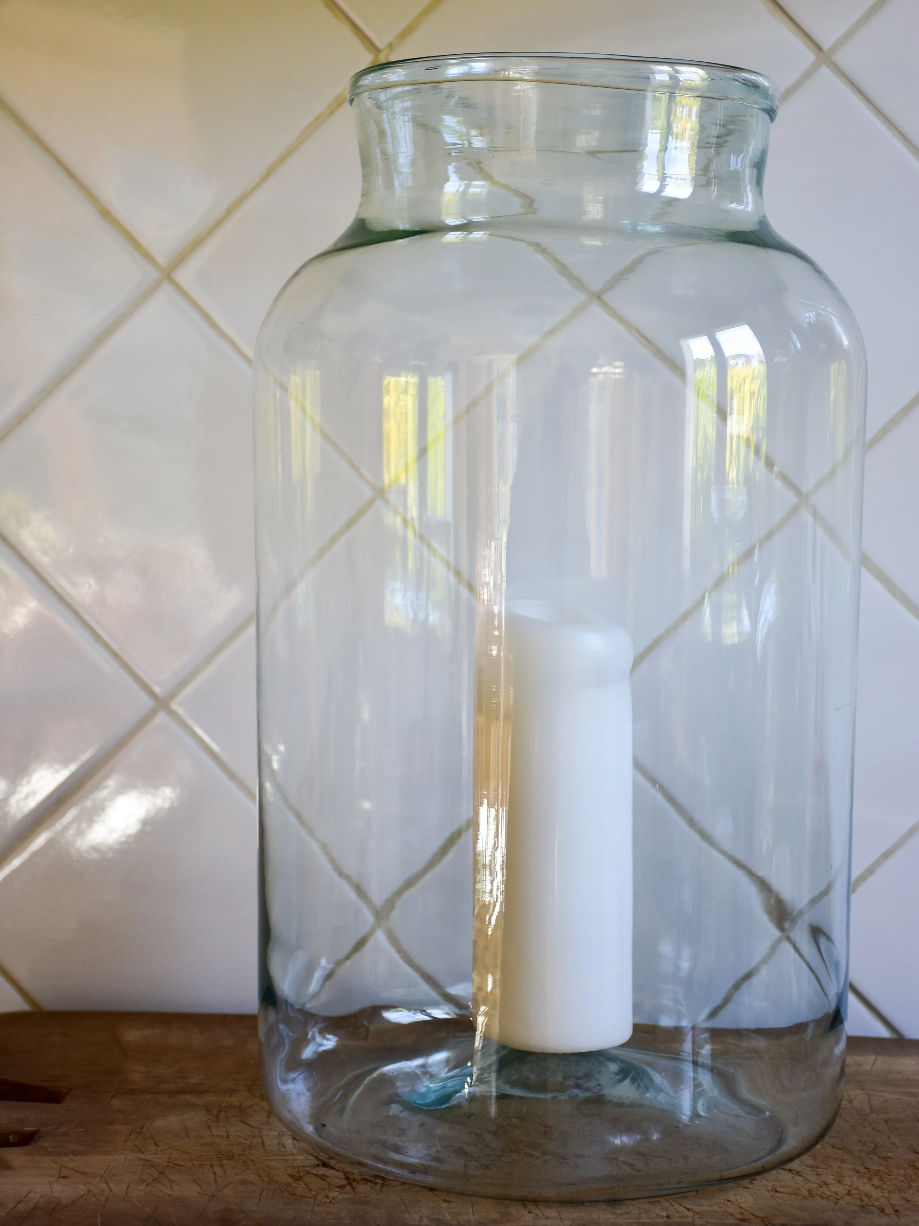 Collection of three very large vintage glass jars