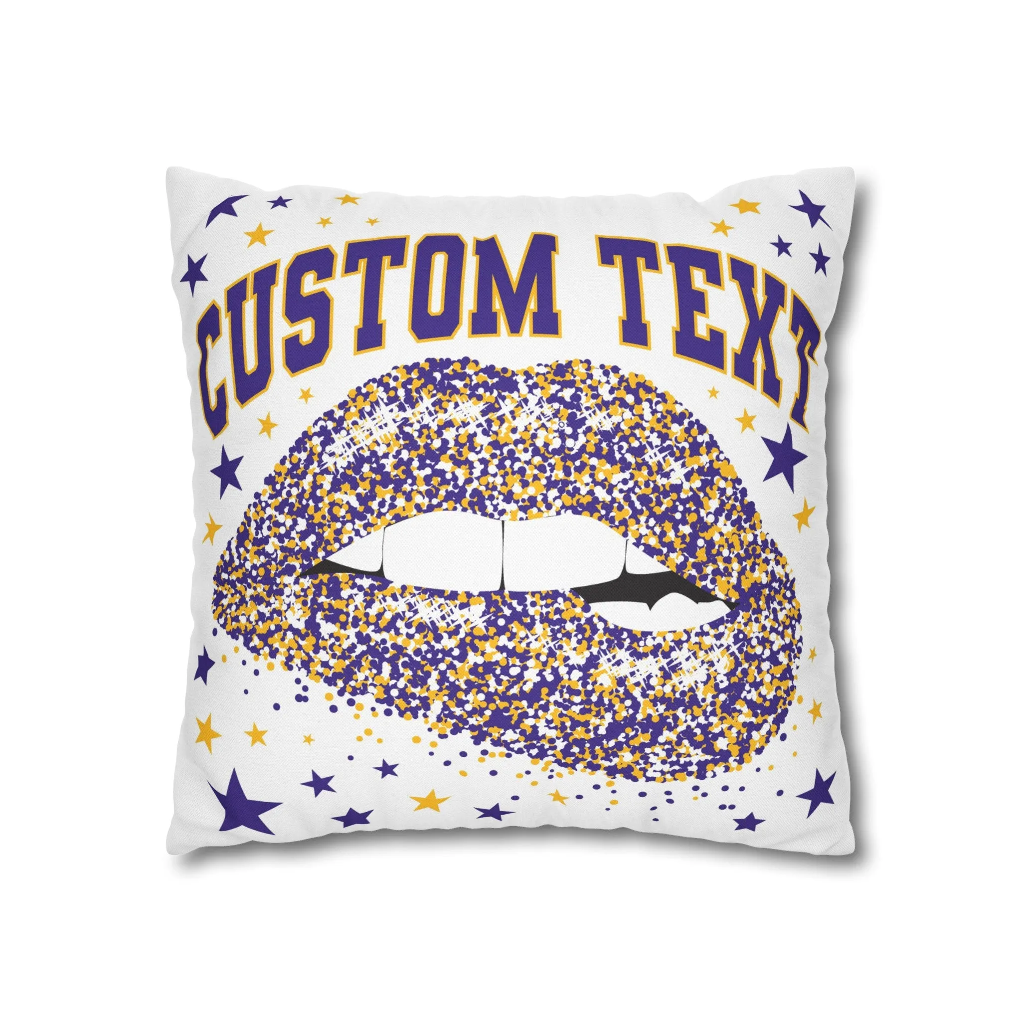 Custom College Lips and Stars Pillow Cover