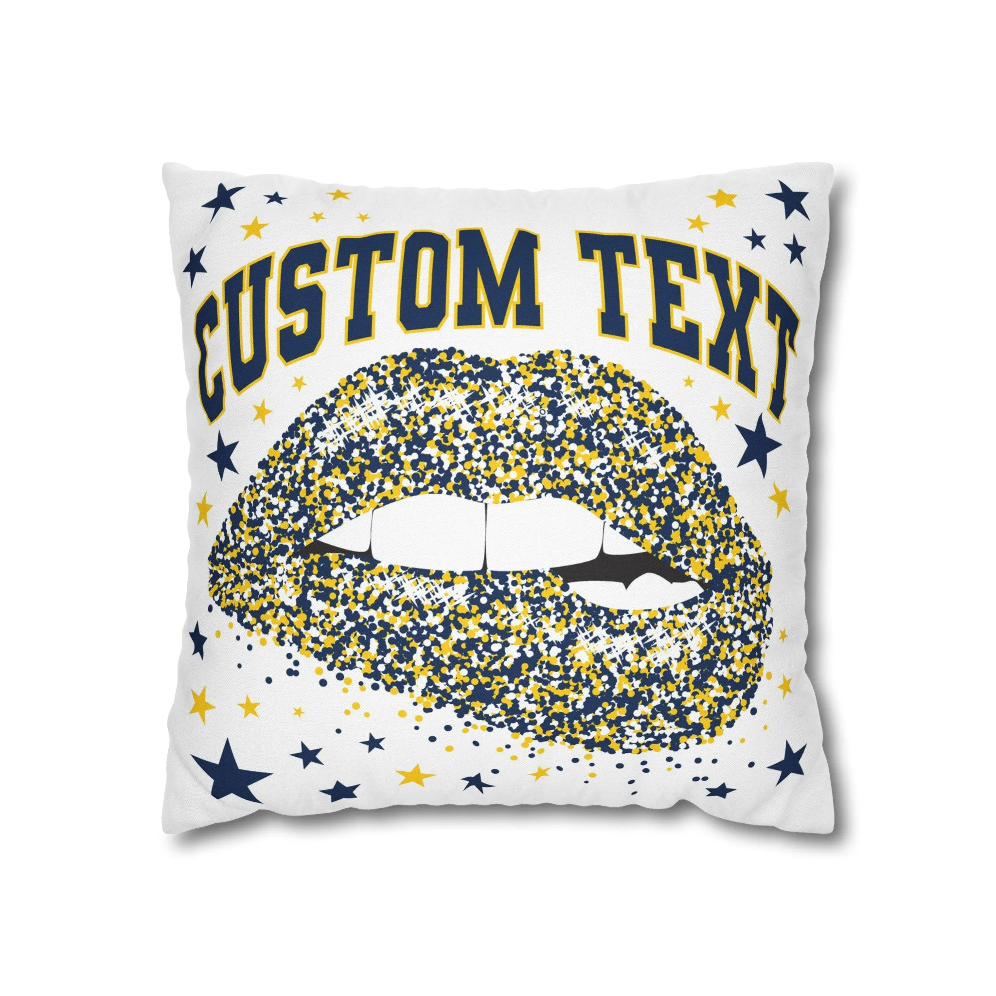 Custom College Lips and Stars Pillow Cover