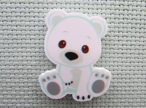 Cute Cuddly Polar Bear Needle Minder, Cover Minder, Magnet