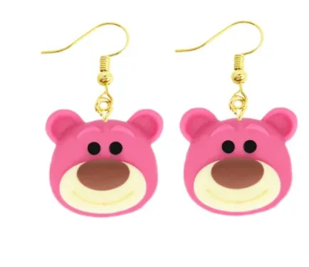 Cute Pink Bear Earrings |Teddy Bear Earrings | Animal Earrings