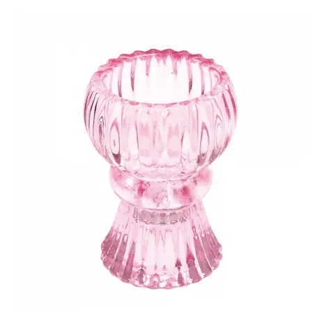 Double Ended Glass Candle Holder