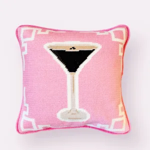 Espresso Martini Hooked Pillow