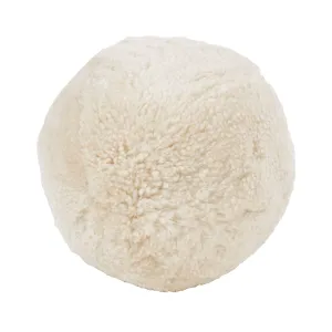 Fleece Fantasy Sheepskin Ball Throw Pillow: Ivory / Poly Filled / 12"