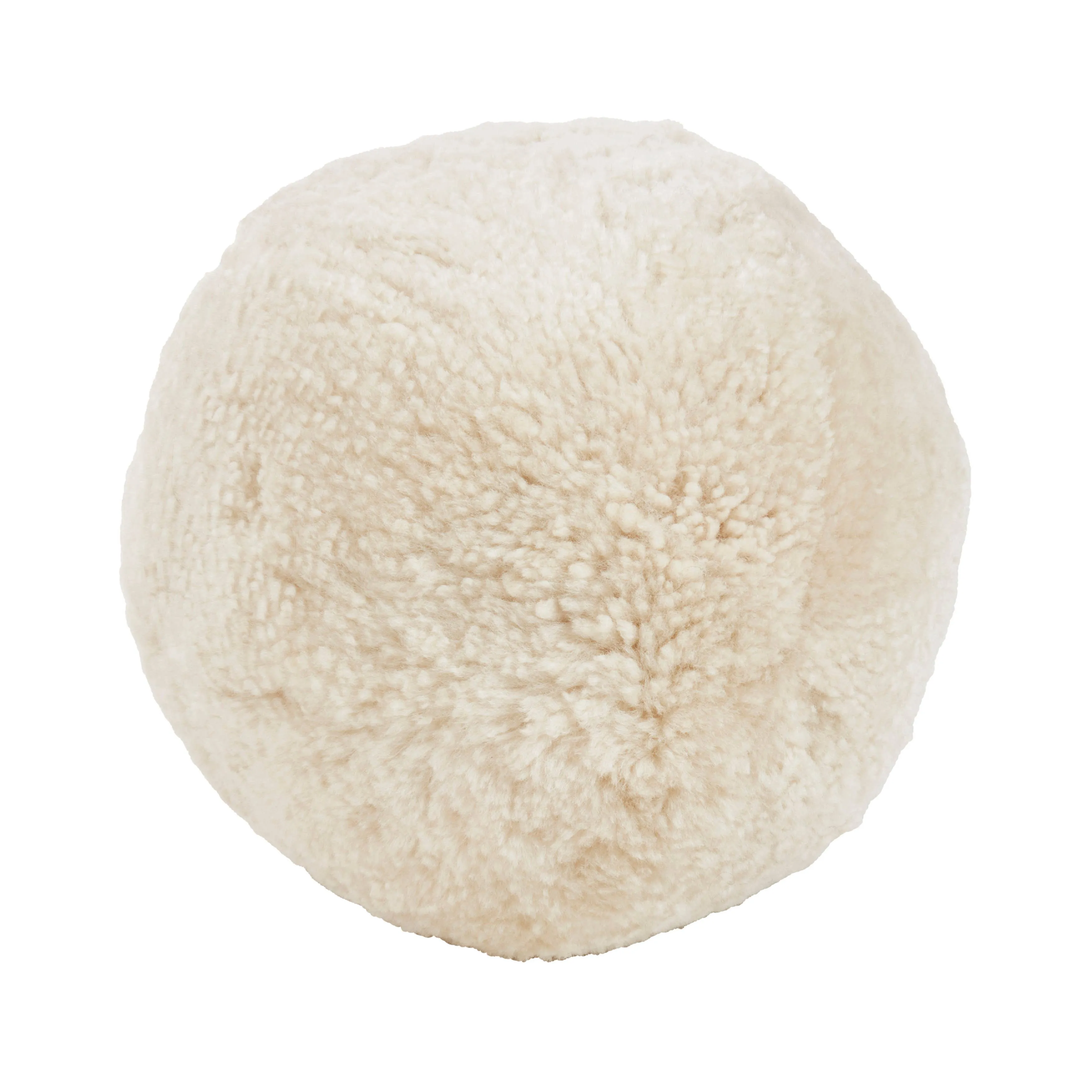 Fleece Fantasy Sheepskin Ball Throw Pillow: Ivory / Poly Filled / 12"