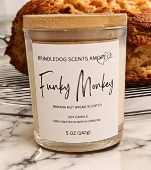 Funky Monkey 5 oz Scented Soy Candle Clear Jar